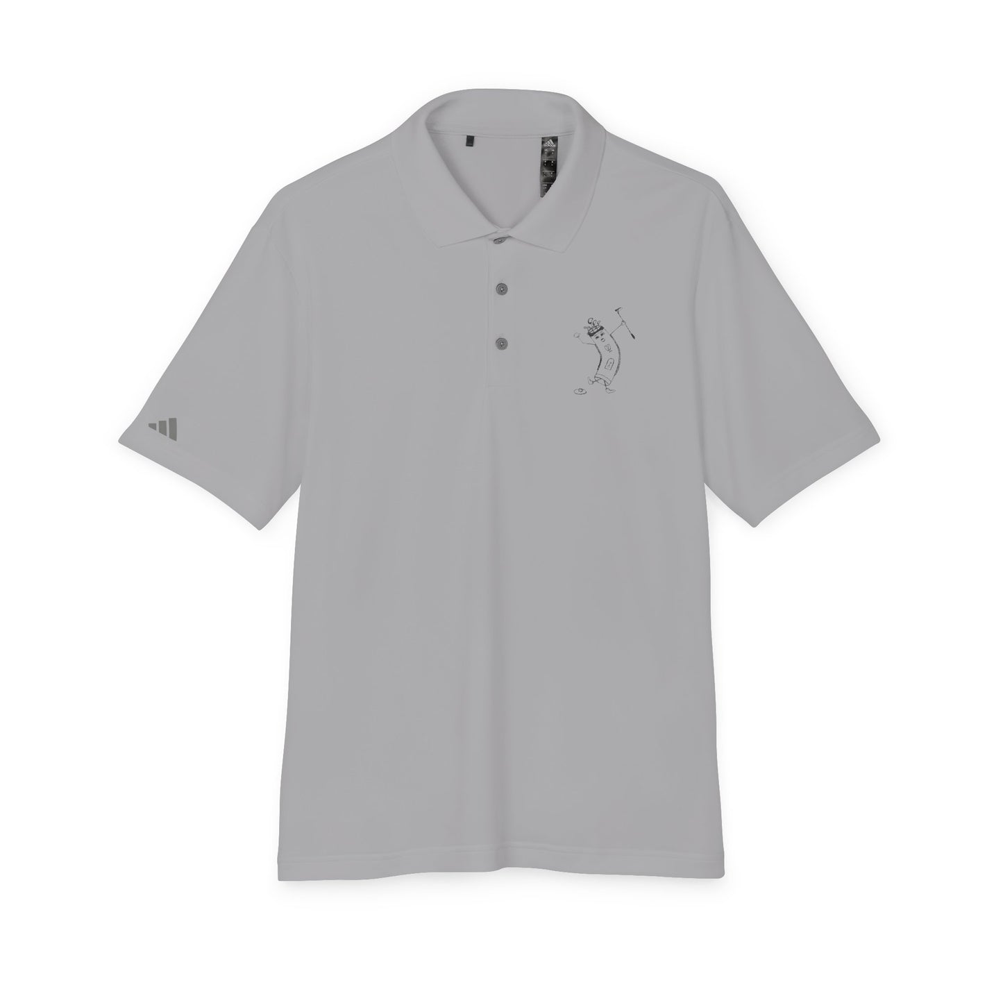 Minimalist Palm Tree Golf Polo — White Performance Shirt
