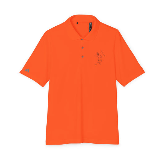 Minimalist Palm Tree Golf Polo — White Performance Shirt