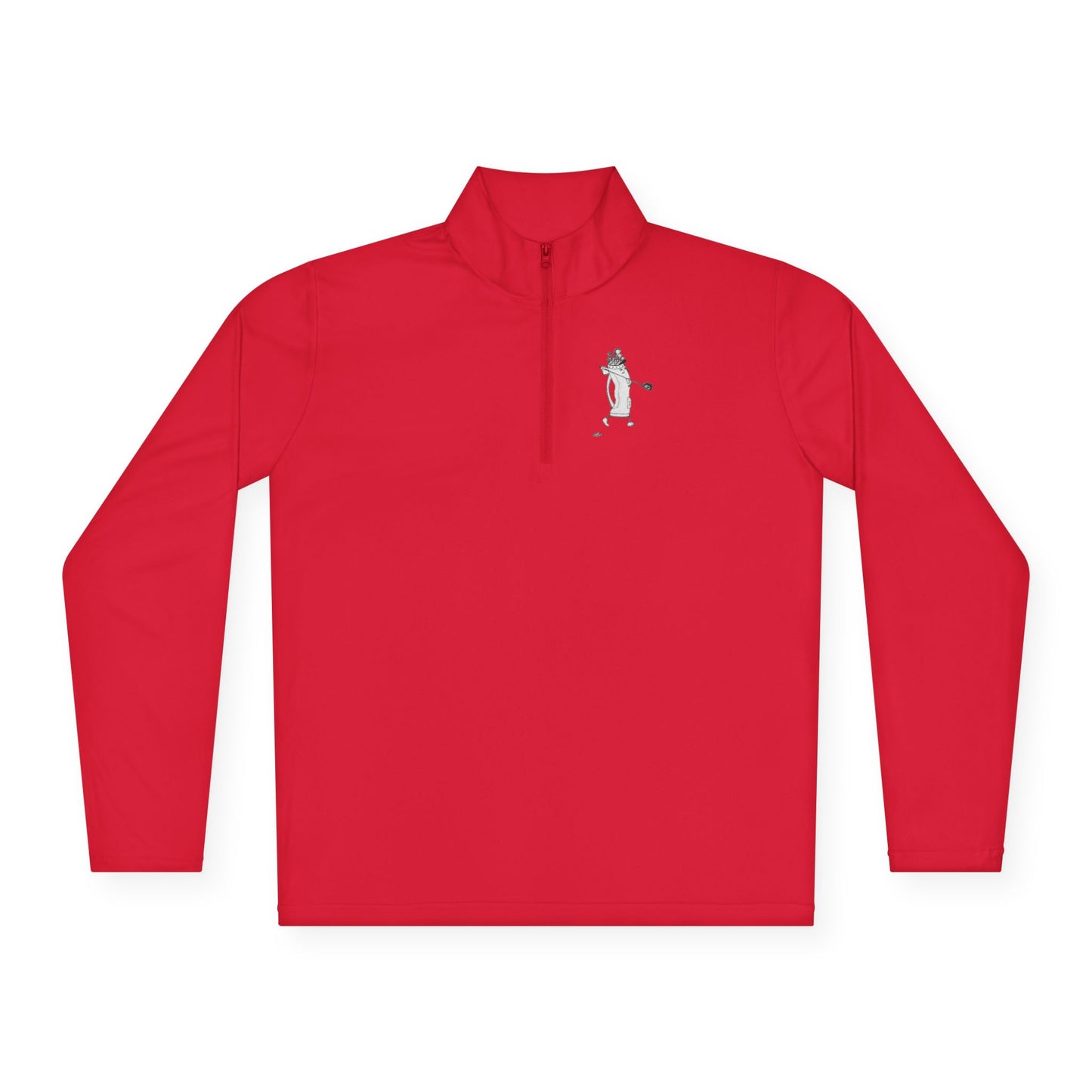 Quarter-Zip Pullover — Minimalist Dancing Pickle Embroidered Chest