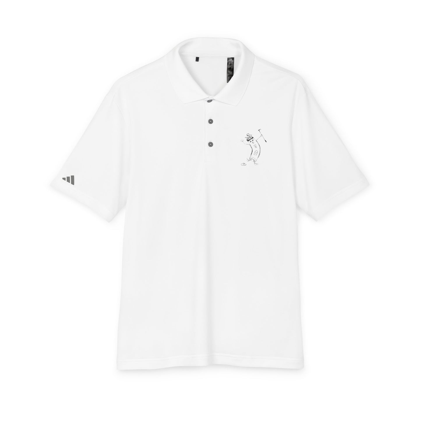 Minimalist Palm Tree Golf Polo — White Performance Shirt