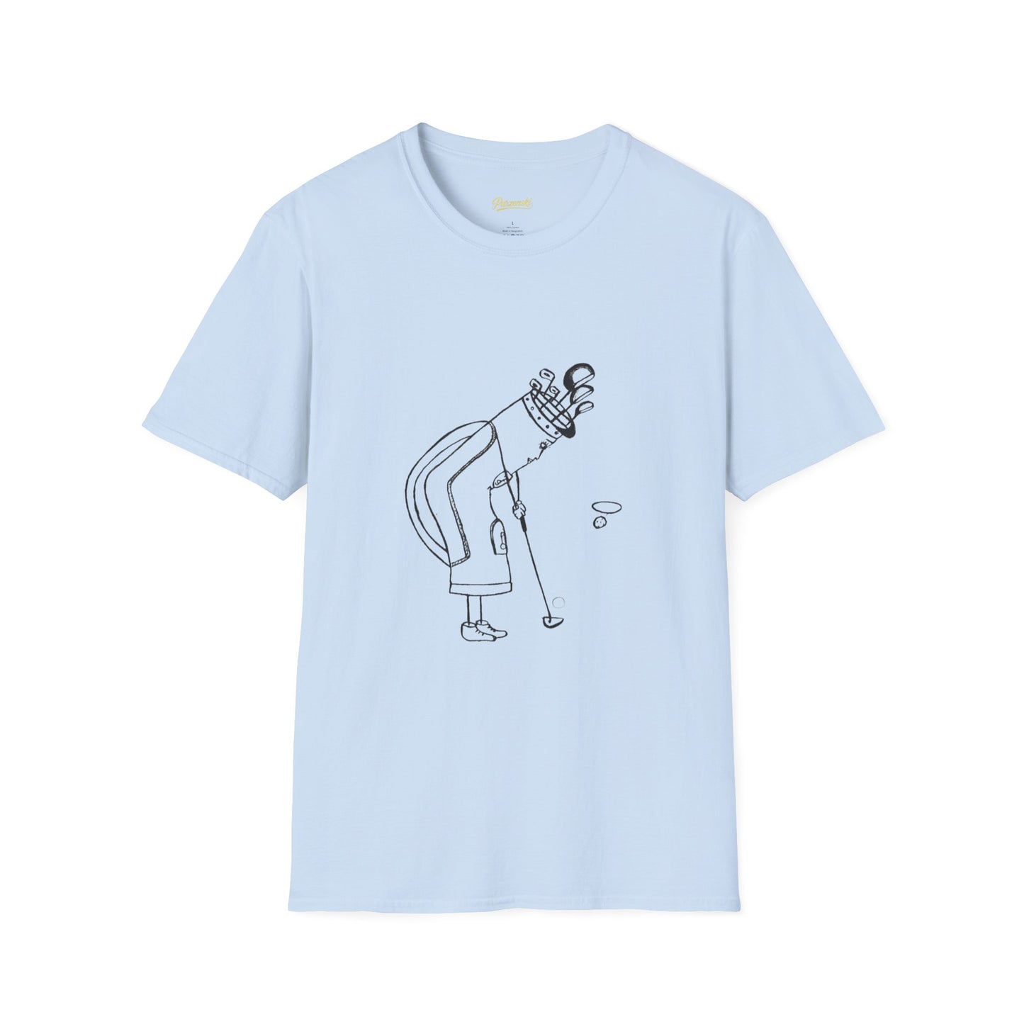 Golf Cartoon T-Shirt — Minimalist Golfer Illustration