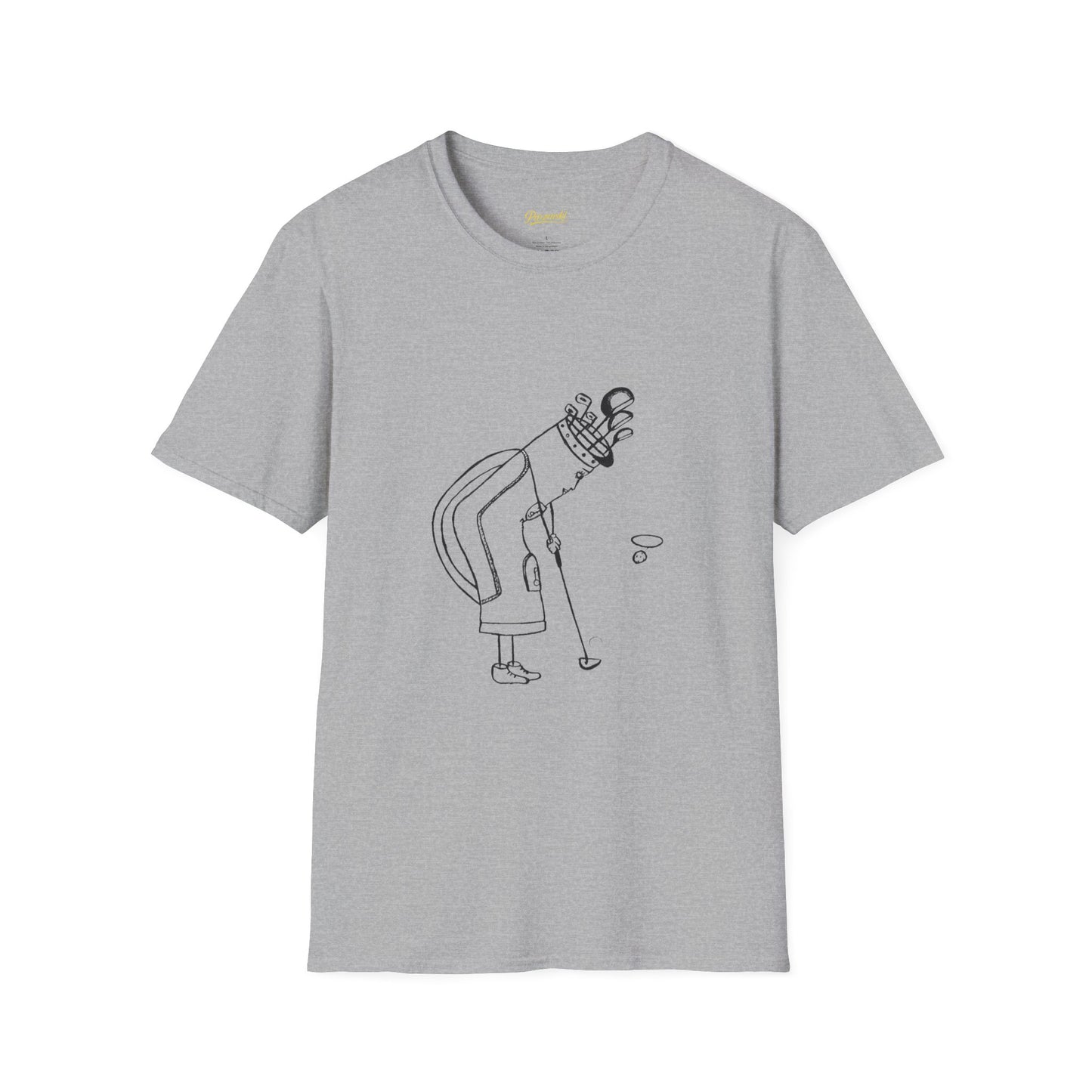 Golf Cartoon T-Shirt — Minimalist Golfer Illustration