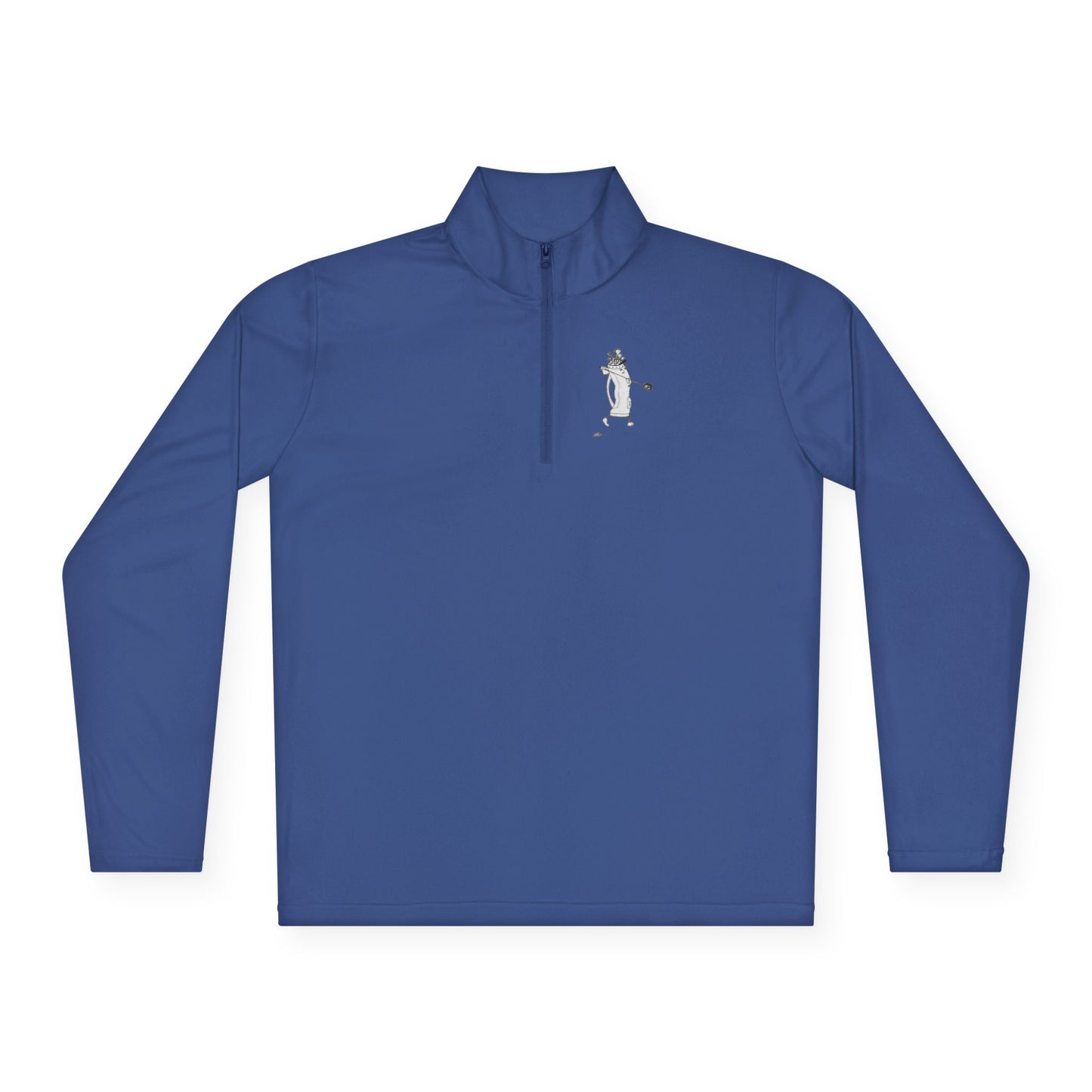 Quarter-Zip Pullover — Minimalist Dancing Pickle Embroidered Chest
