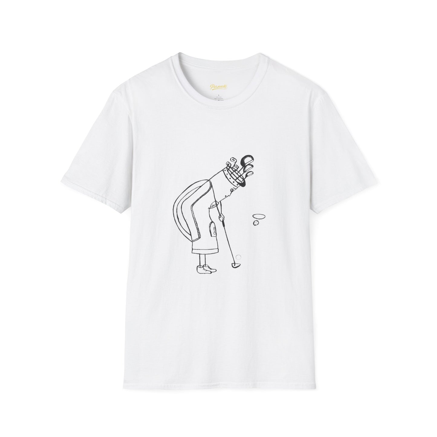 Golf Cartoon T-Shirt — Minimalist Golfer Illustration